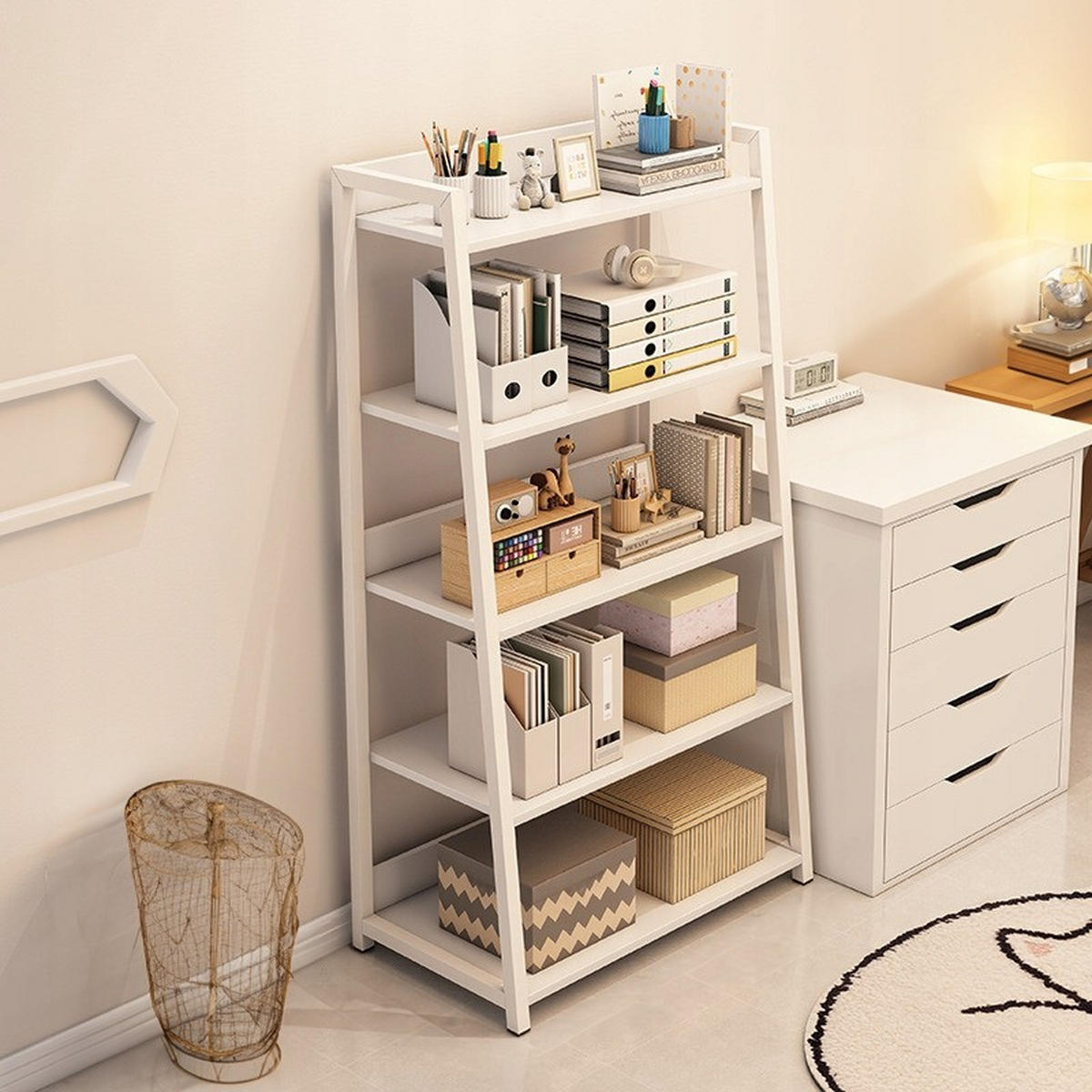 BÜCHERREGAL, weiß 60x30x120 cm - Weiß, Holzwerkstoff (60/120/30cm) - Rexo