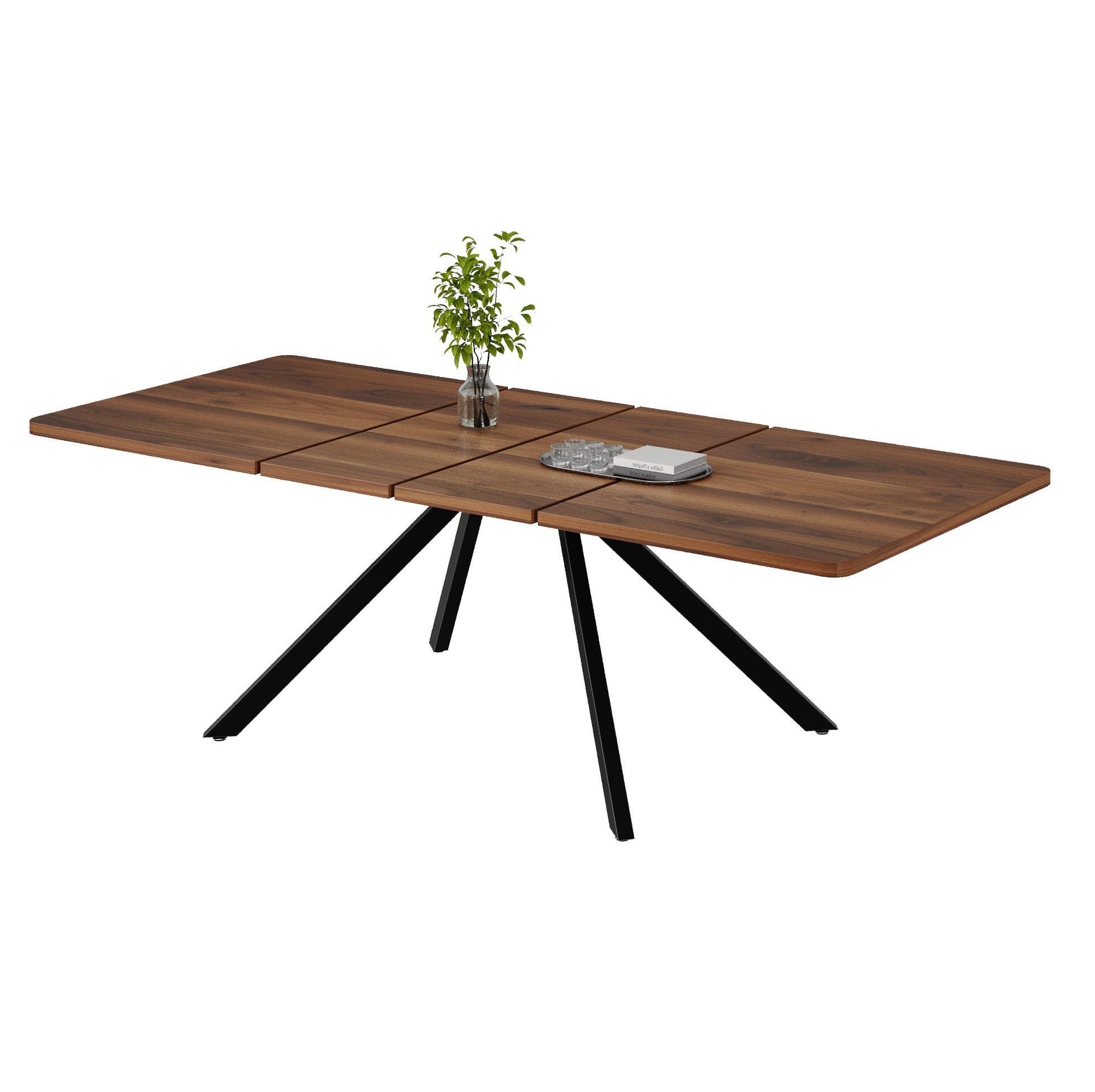 AUSZIEHTISCH 90/240/74,5 cm Walnuss aus MDF mit Schwerlast-Führungen - Walnussfarben, Holzwerkstoff (240/90/74.5cm) - OKWISH