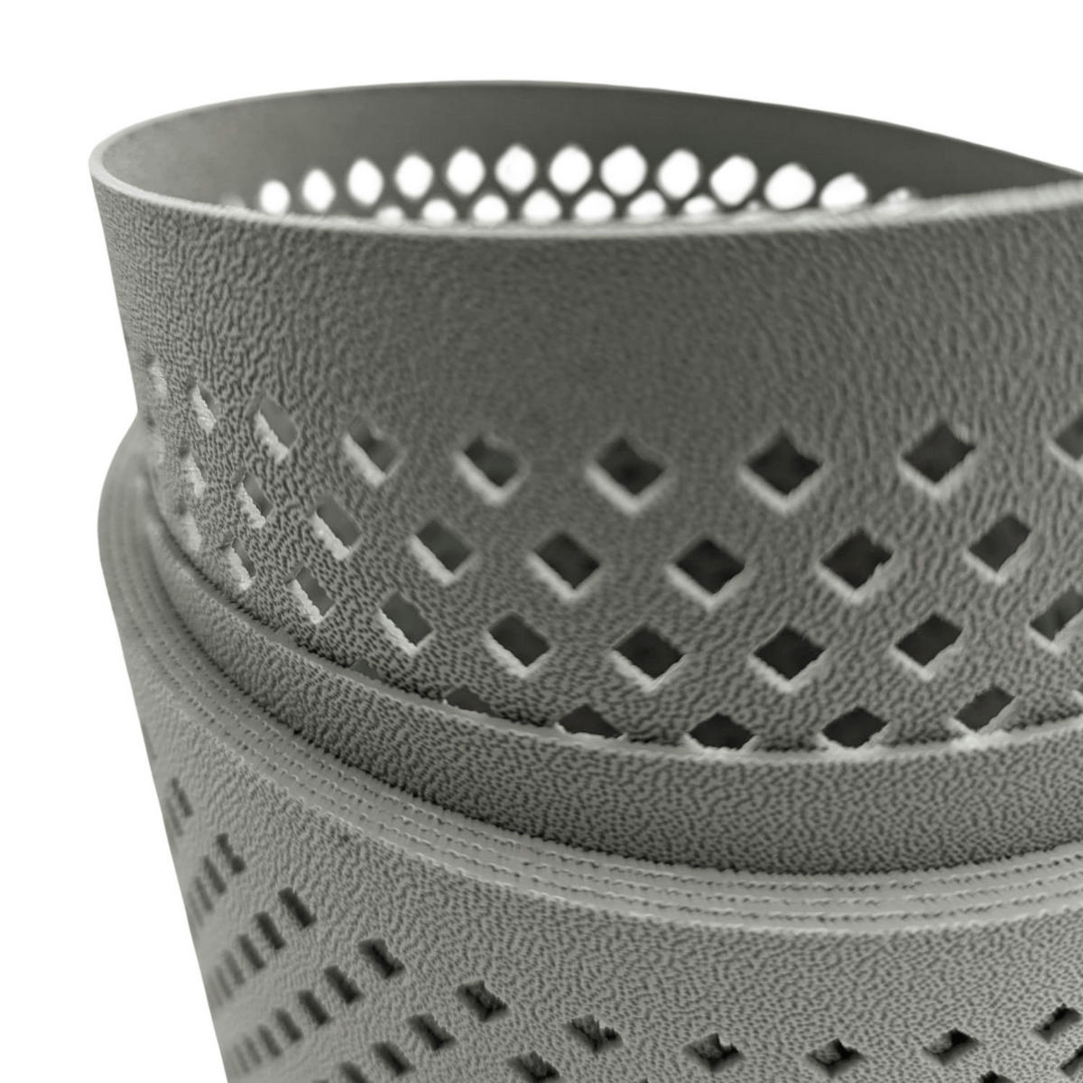 SICHTSCHUTZSTREIFEN Premium Gelocht Diamant-Muster für Doppelstabmatten Steingrau 26m - Graubraun, Kunststoff (2600/19cm) - ZAUN|ZU