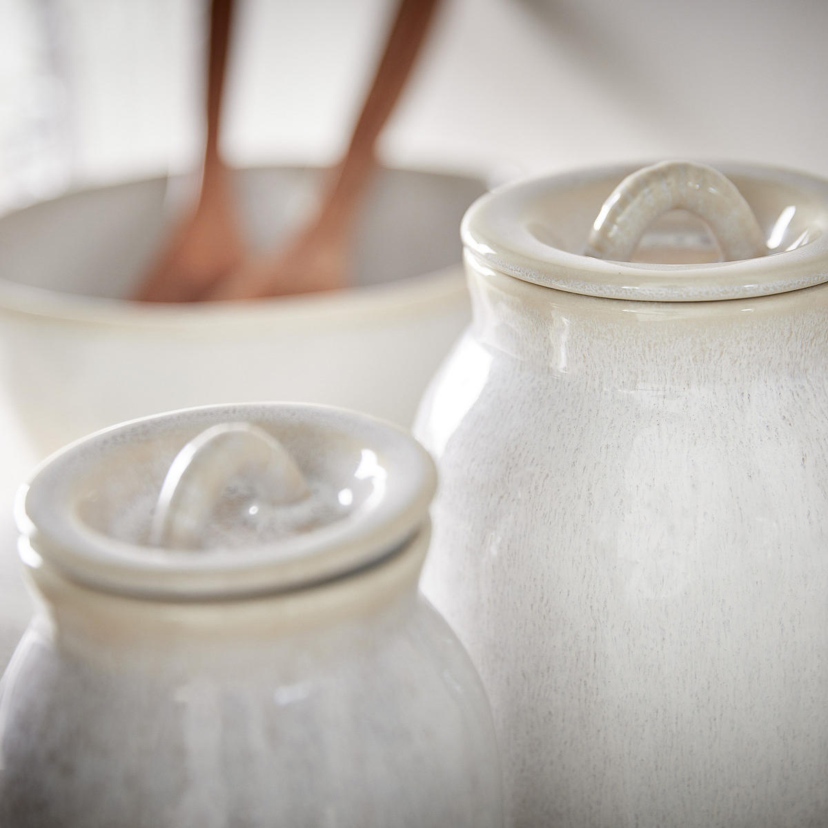 AUFBEWAHRUNGSDOSE Portimao - Beige, Keramik (13/18/13cm) - Butlers