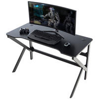 GAMING TISCH eckig 120/60/77 cm Holz rot - Rot/Schwarz, Holz/Metall (60/120/77cm) - CLP
