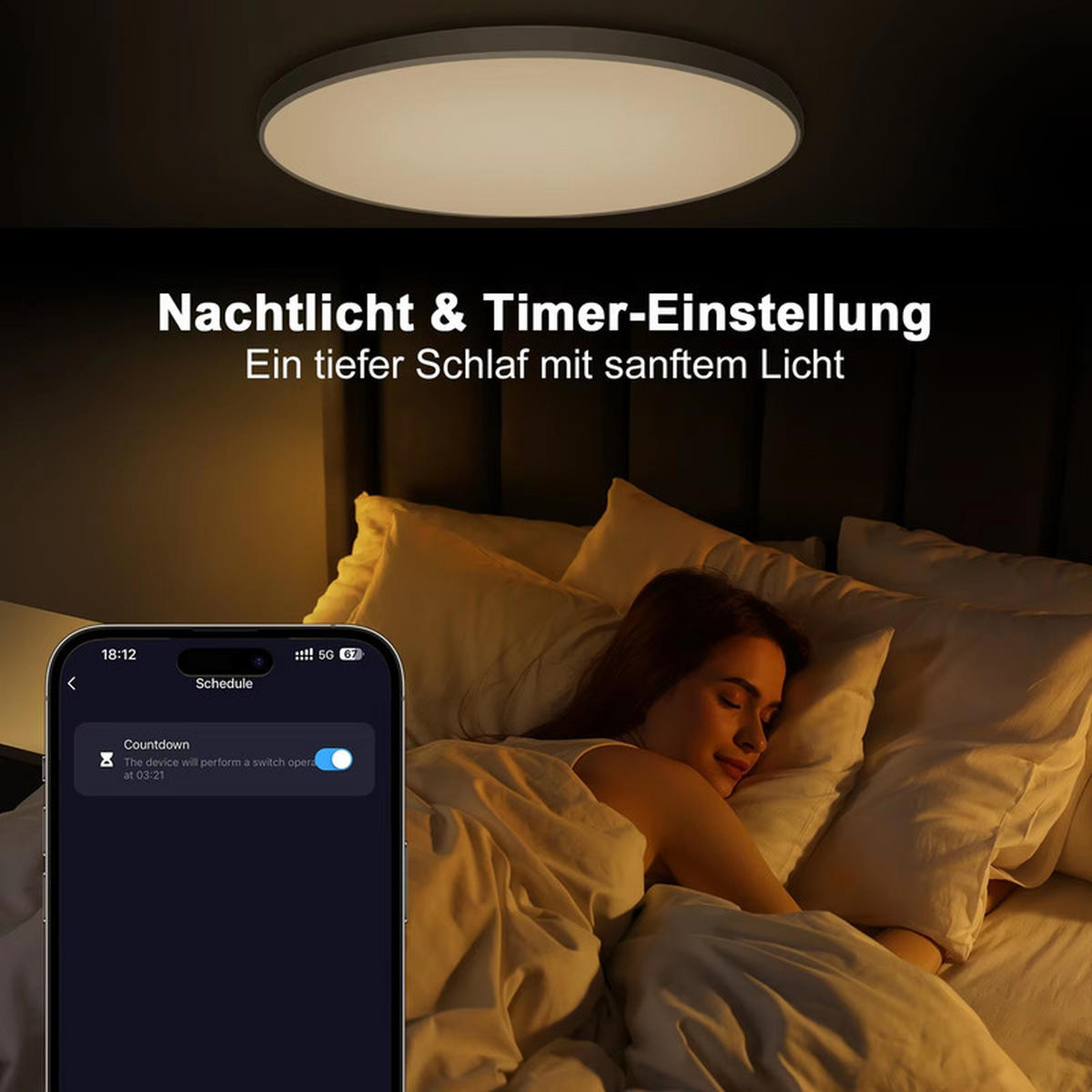 LED-DECKENLEUCHTE 30 cm Schwarz 2 Stück Set - Schwarz, Kunststoff (30/30/4cm) - Coonoor