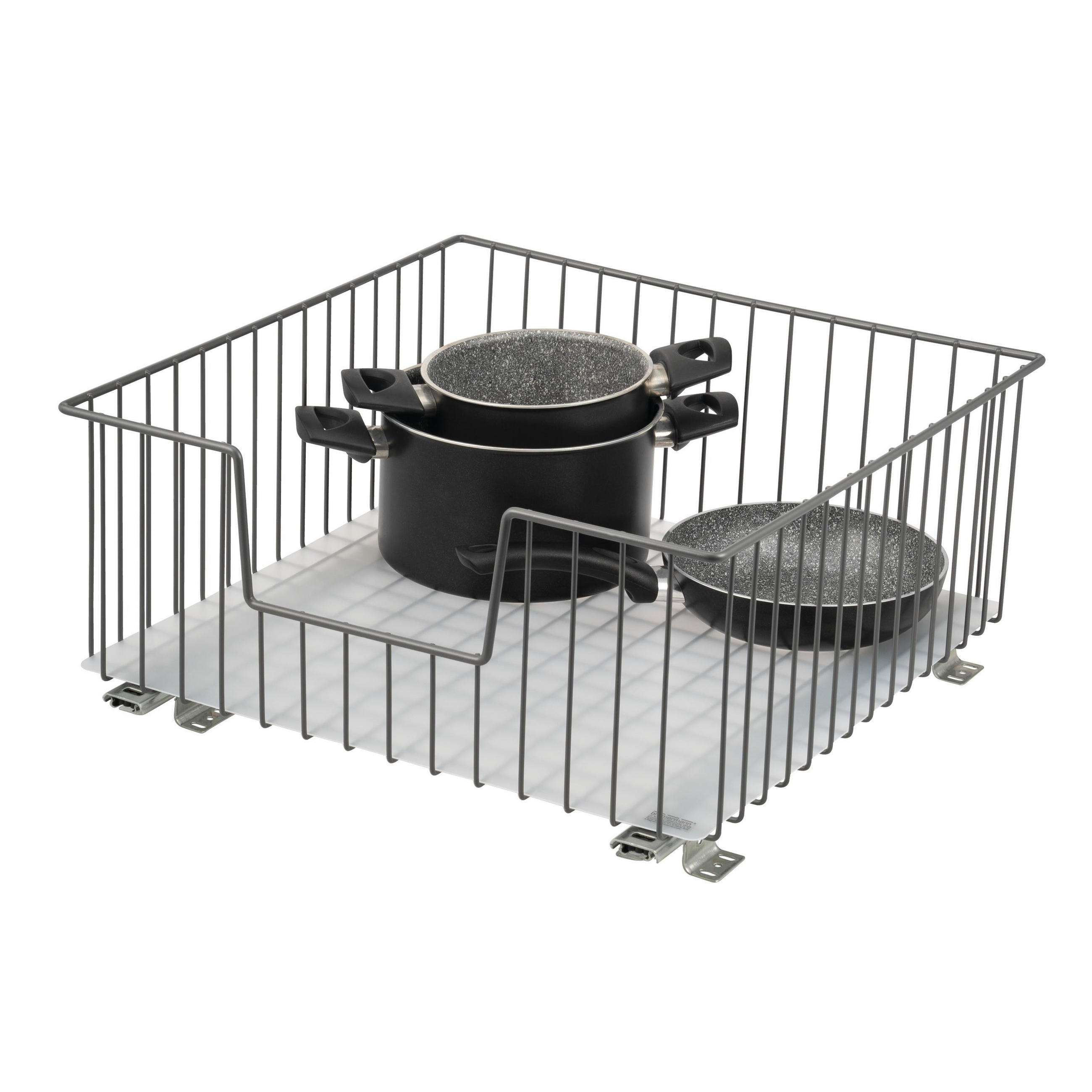 SCHRANK-KORBAUSZUG 50 cm mit Einlegeboden, grau - Grau, Metall (50/23/50.5cm) - bremermann