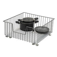 SCHRANK-KORBAUSZUG 50 cm mit Einlegeboden, grau - Grau, Metall (50/23/50.5cm) - bremermann