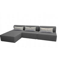 GARTENSOFA BALI M - Wetterfeste Balkonmöbel & Lounge Sofa Außen - Moderne Outdoor Couch für Garten - Balkon & Terrasse - Dunkelgrau - Dunkelgrau, Kunststoff (336/78/100cm) - Trada