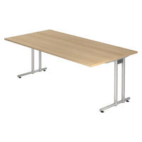 SCHREIBTISCH Serie-N 100/200/72 cm in Eichefarben - Eichefarben, Holzwerkstoff (100/200/72cm) - bümö