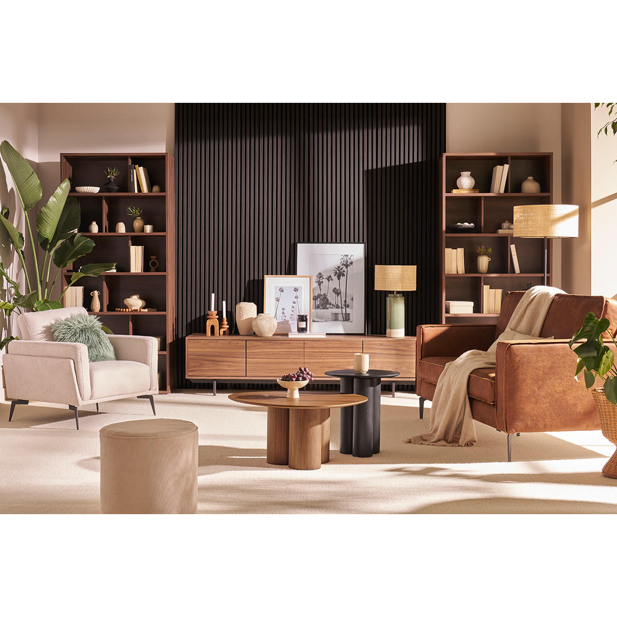 COUCHTISCH Walnuss HOLLEN - Walnussfarben, Holz (78/61/37.3cm) - Miliboo