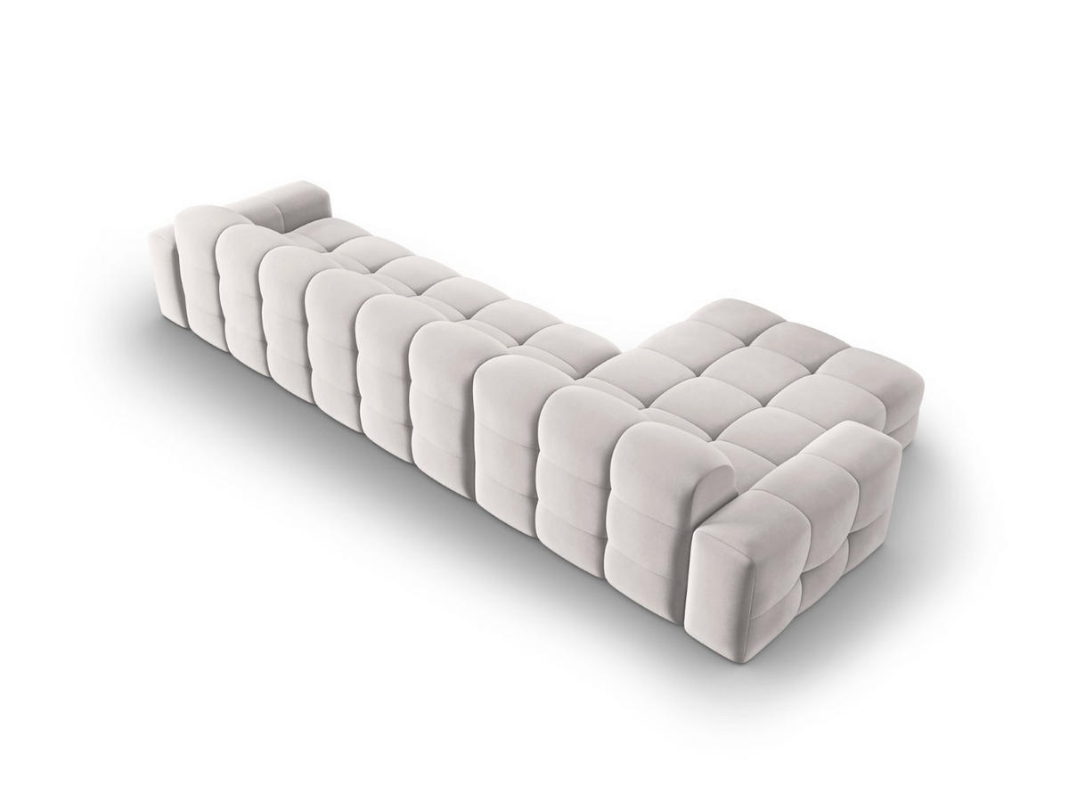 ECKSOFA links Kendal aus Samt hellgrau 5 Sitzplätze - Hellgrau, Textil (173/357cm) - Micadoni