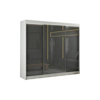 SCHIEBETÜRENSCHRANK TIPI II - Weiß/Grau, Holzwerkstoff (250/215/61cm) - Meblini