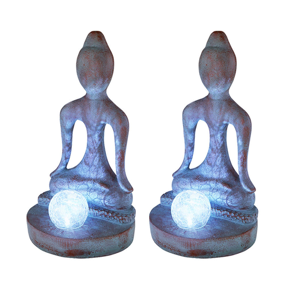 LED AUSSENLEUCHTE Buddha Bronze - Bronzefarben, Glas (17.5/15/30cm) - Globo Lighting