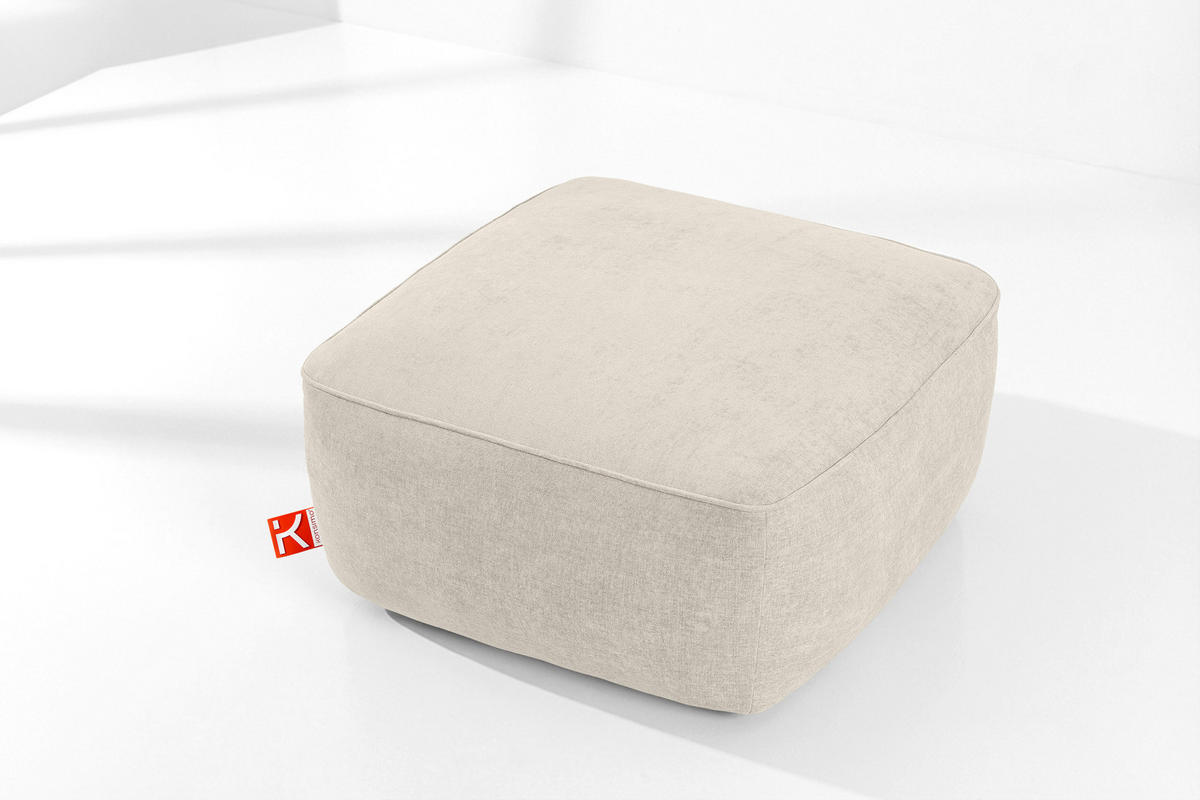 SITZHOCKER FUBBO, Ecru - Ecru, Holz/Holzwerkstoff (80/44/80cm) - KONSIMO®