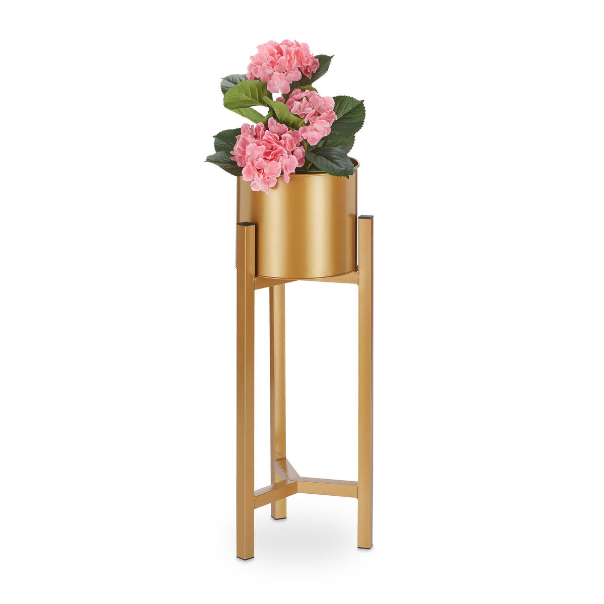 BLUMENTOPF Ständer - Goldfarben, Metall (21.5/60/21.5cm) - Relaxdays