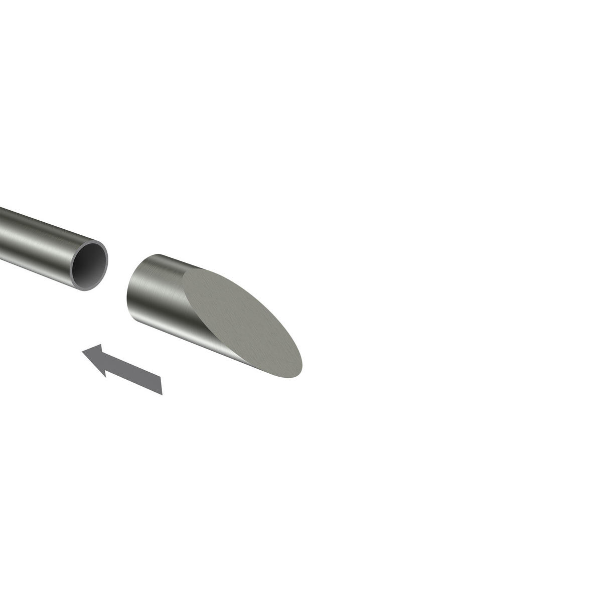 ENDSTÜCKE FÜR GARDINENSTANGEN 16 mm Ø, Santoni Edelstahl-Optik, Packung 2 Stück - Edelstahlfarben, Metall (6/2/2cm) - INTERDECO