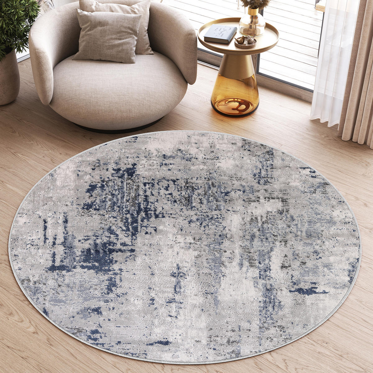 TEPPICH SKY Hellgrau 80/80 cm - Hellgrau, Textil (80/80cm) - Tapiso