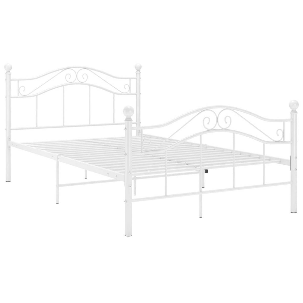 BETT Weiss Metall 120/200 Cm - Weiß, Metall - vidaXL