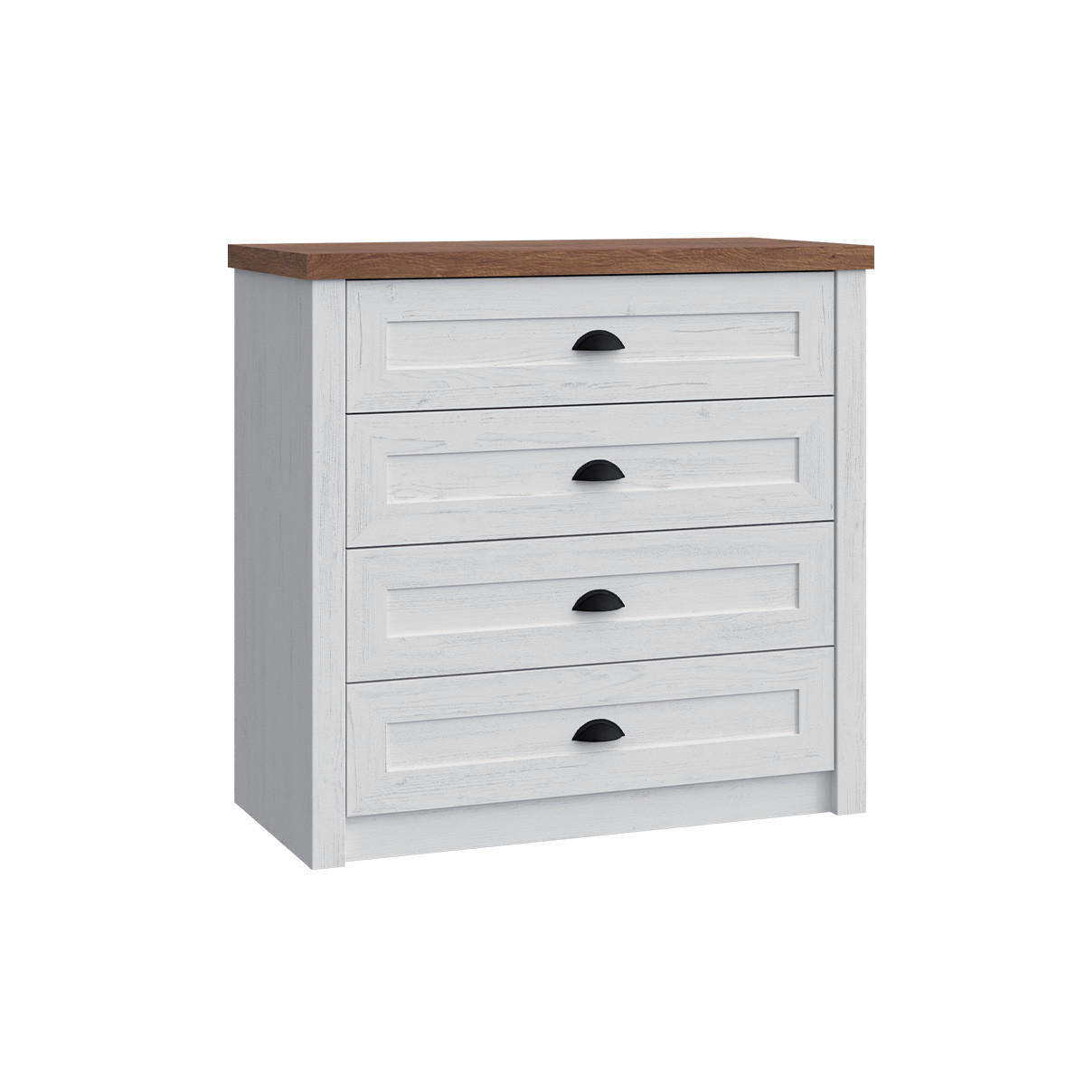 KOMODA Léandre Biela a drevo - biela, kompozitné drevo (88.1/86.8/43.3cm) - Petits-meubles