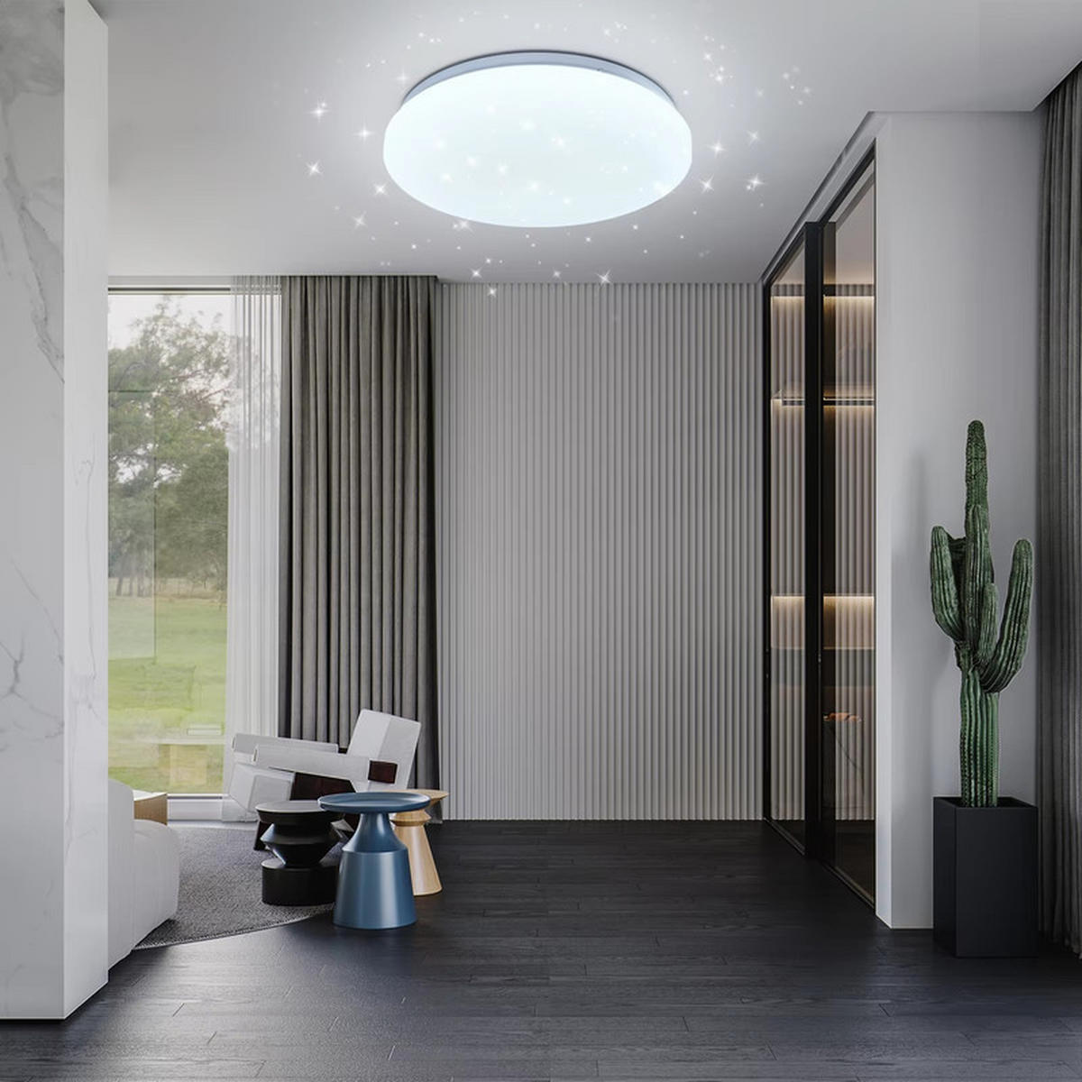 LED-DECKENLEUCHTE Weiß 28 cm - Weiß, Kunststoff (28/28/5.5cm) - Coonoor