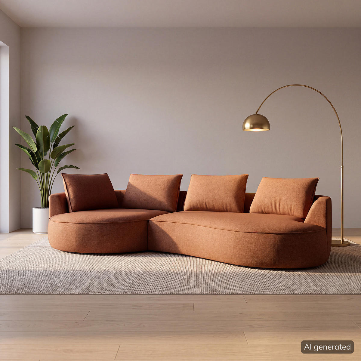 BIGSOFA - Beige/Schwarz, Kunststoff/Textil (322/82/154cm) - home24