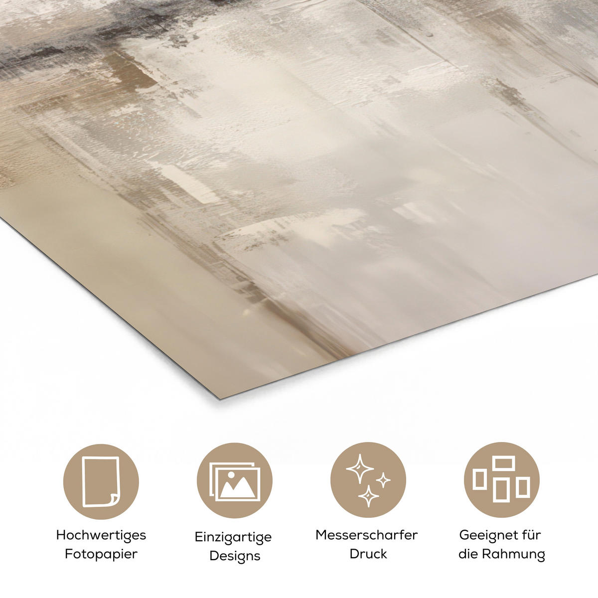 POSTER Moderne Kunst - Abstrakt - Beige 30x40 cm - Beige, Papier (30/40/0.1cm) - MuchoWow