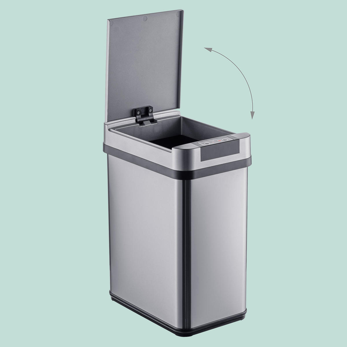 SENZOROVÝ kôš - strieborná, kov/plast (18/35/27cm) - Relaxdays