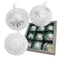 CHRISTBAUMKUGELN Set Winterpracht mit Glasöse Transparent 8cm (Glas / 9 Stk.) - Transparent, Glas (8/8/8cm) - Krebs Glas Lauscha