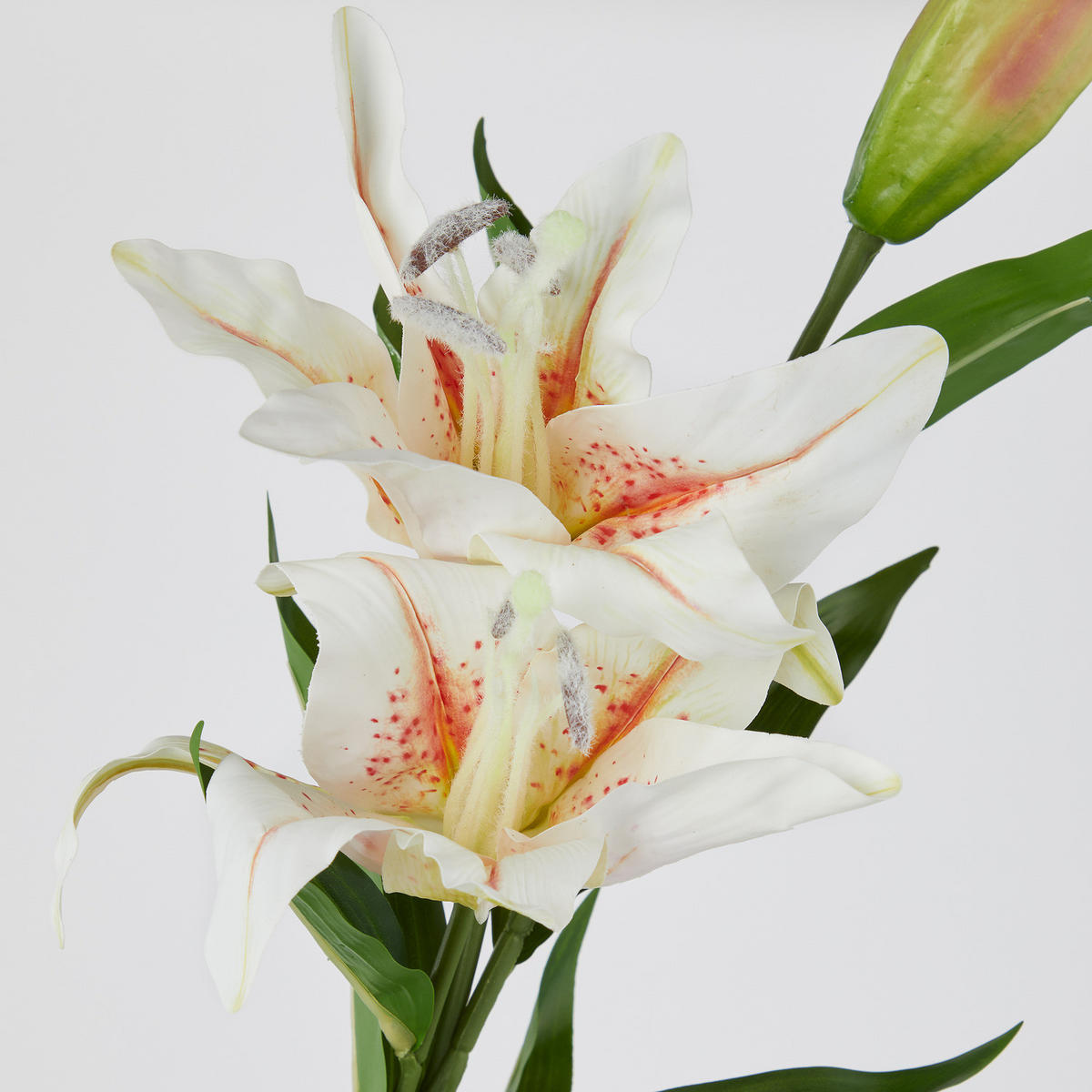 KUNSTBLUME Florista weiße Lilien - Weiß, Kunststoff (90cm) - Butlers