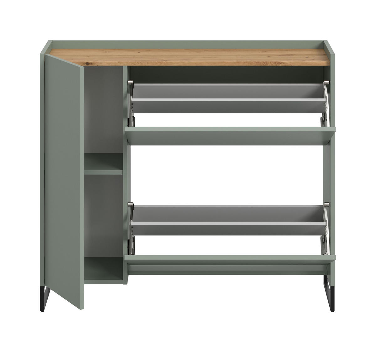 SCHUHKOMMODE DRIVE (B/H/T: ca. 110/94/32 cm) in Salbei/Salbei - Salbeigrün, Holzwerkstoff (110/94/32cm)