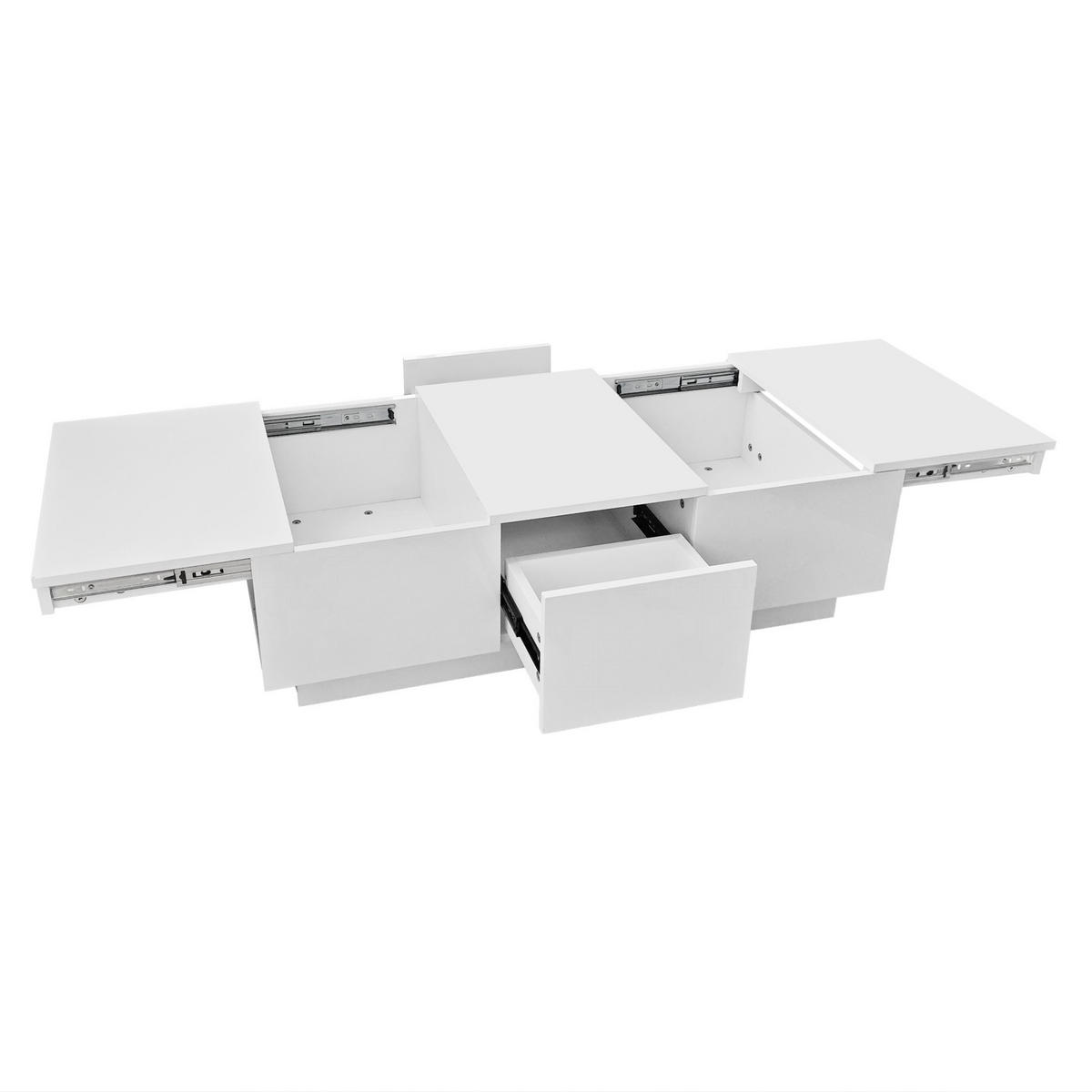 KLUBSKA miza, 100/50/31 cm bela, iz iverne plošče s prostorom za shranjevanje - bela, leseni material (100/50/31cm) - BEAOK