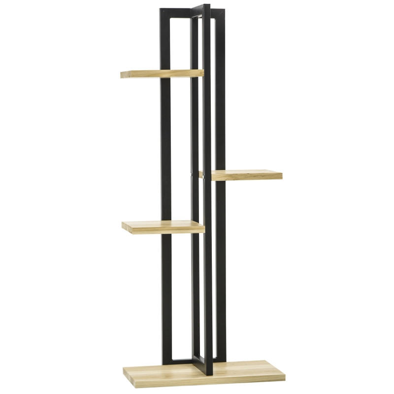 BLUMENTREPPE aus Holz 45x25x110 cm in Schwarz - Schwarz, Holz (25/110/45cm) - Modfu
