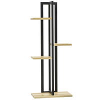 BLUMENTREPPE aus Holz 45x25x110 cm in Schwarz - Schwarz, Holz (25/110/45cm) - Modfu