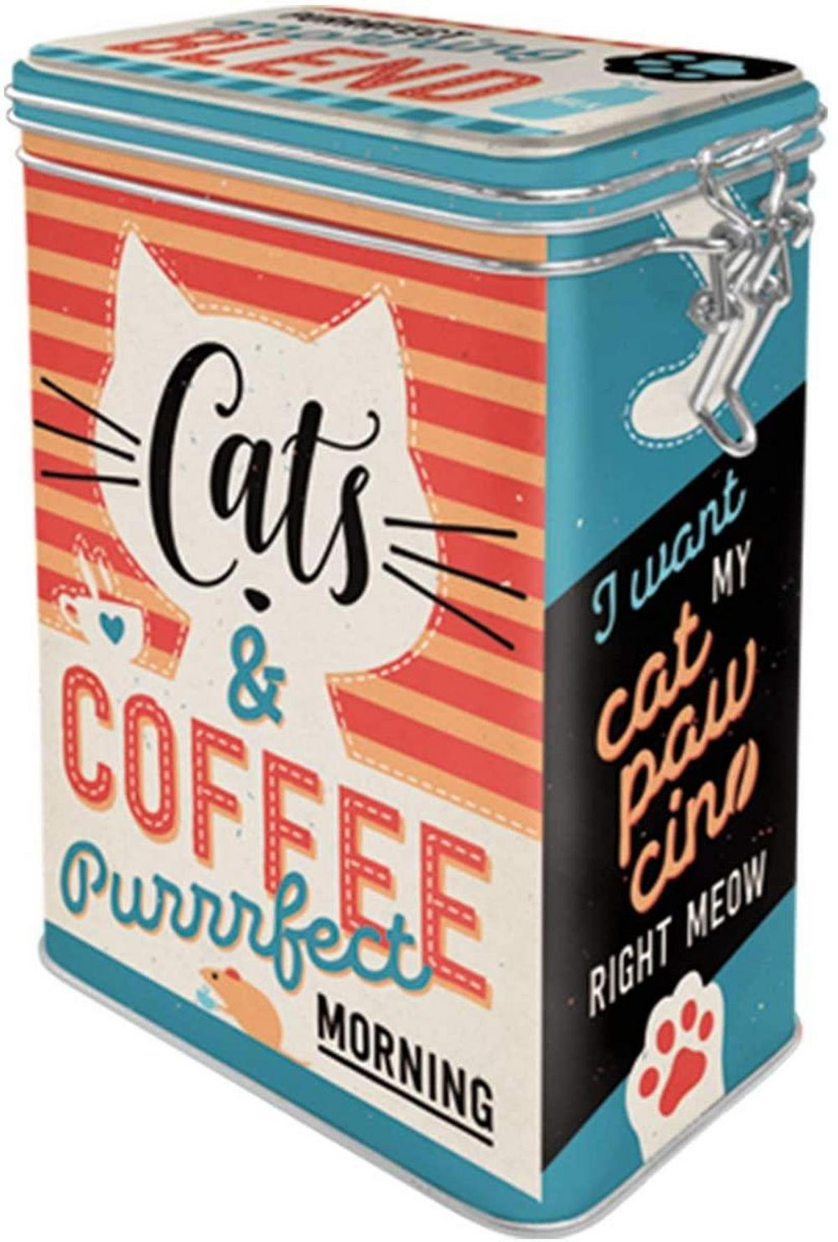 AROMADOSE Animal Club Cats & Coffee - Multicolor, Metall (11/17.5/7.5cm) - Nostalgic-Art