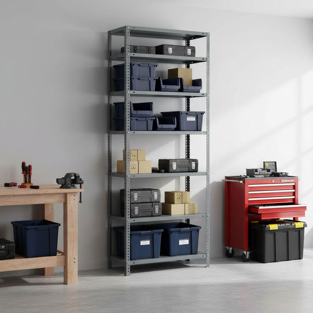 SCHRAUBREGAL PANDA TALL | HxBxT 200x90x30cm | 6 Fachböden | Fachlast 75kg | Grau - Grau, Metall (90/200/30cm) - PROREGAL