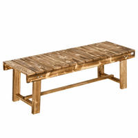 GARTENBANK, 2-Sitzer Holzbank, Gartenmöbel, Rustikale Bank, Massivholz, Dunkelbraun - Braun, Holz (38/35/110cm) - Outsunny