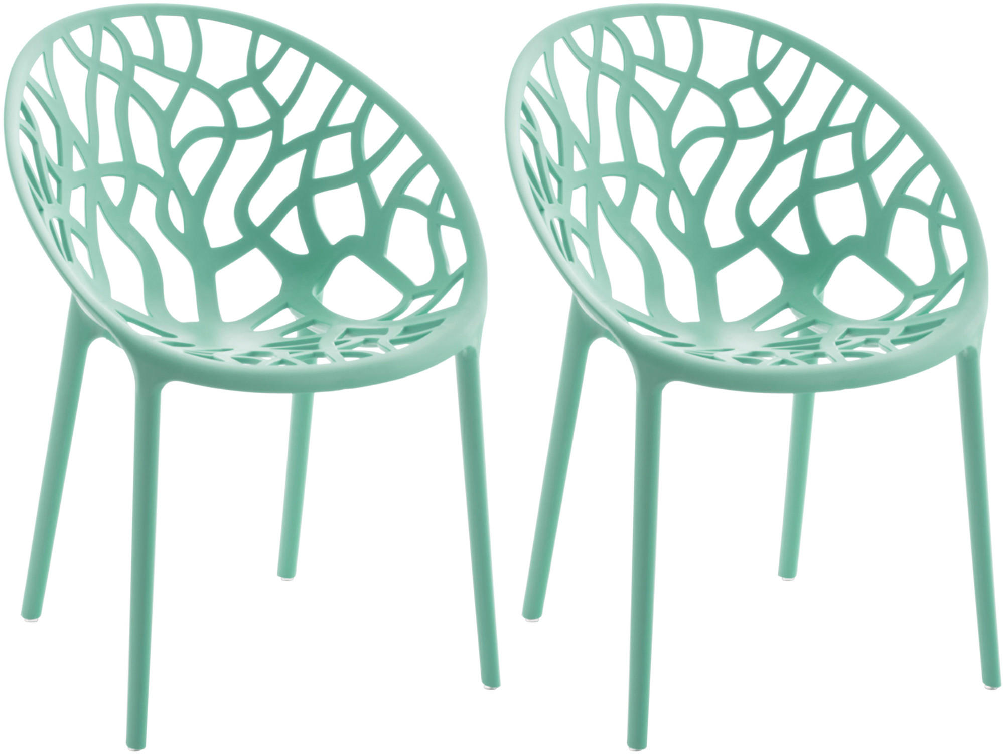 GARTENSTUHL 2er Set Kunststoff hellgrün - Hellgrün, Kunststoff (59/80/60cm) - CLP