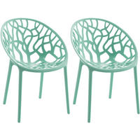 GARTENSTUHL 2er Set Kunststoff hellgrün - Hellgrün, Kunststoff (59/80/60cm) - CLP