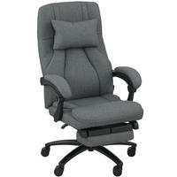 BÜROSTUHL in Dunkelgrau 74x64x117 cm mit Vibrationsmassage und ausziehbarer Fußstütze - Dunkelgrau, Textil (64/117/74cm) - IVMEU