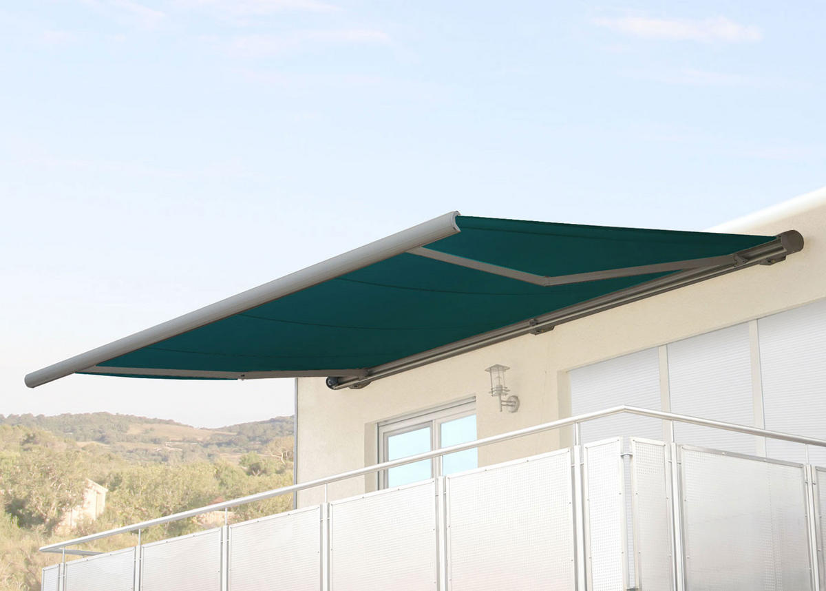 ELEKTRISCHE KASSETTENMARKISE Blau, Grün, Grau - Blau/Grau, Textil (400/23/300cm) - MCW