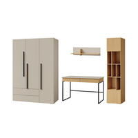 JUGENDZIMMER-SET LIMA A 4-teilig in Kaschmir/Eiche - Kaschmir/Eichefarben, Holzwerkstoff (305/195/60cm) - Deine Möbel 24