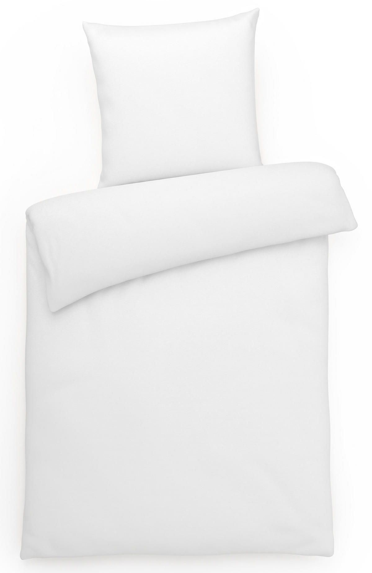MAKO-SATIN-BETTWÄSCHE 135x200 Bettbezug einfarbig 100% Baumwolle - Uni Weiß - Weiß, Textil (135/200cm) - Carpe Sonno