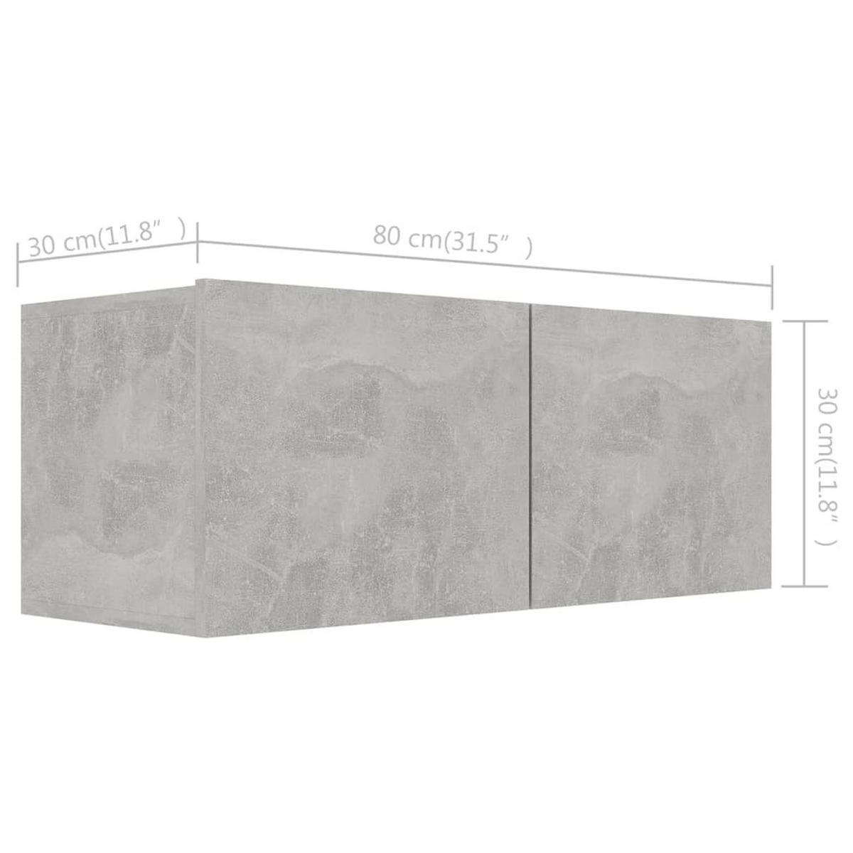 TV-SCHRANK-SET Betongrau Holzwerkstoff 4-teilig - Grau, Holzwerkstoff (30/30/80cm) - vidaXL