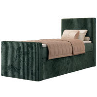 BOXBETT TILIANO DUO 90/200 - Dunkelgrün Cord - H4 - Topper Visco - Rechts Seite - Dunkelgrün, Textil (90/200cm) - MKS