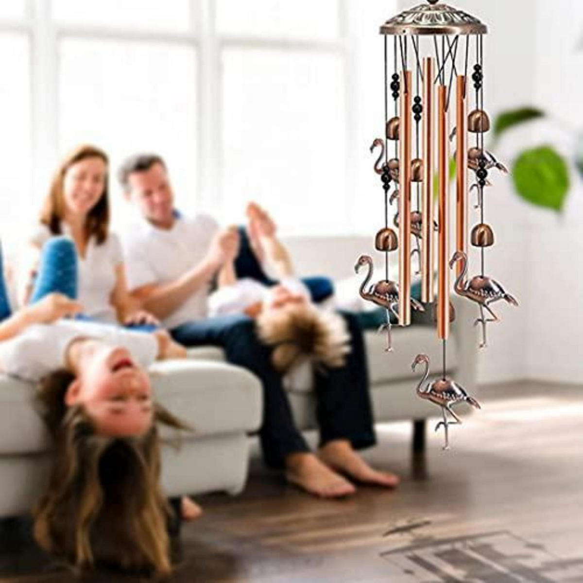 WINDSPIEL Flamingo Aluminium 90 cm - Bronzefarben, Metall (90/15/15cm)