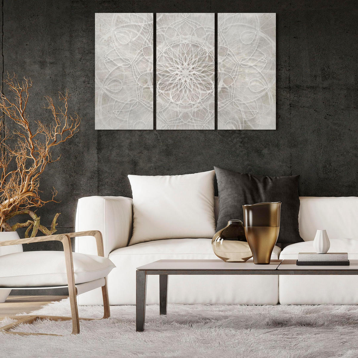 LEINWANDBILD Boho 3-tlg. 120x80 cm - Multicolor, Holz (120/80cm) - LUMASOUL