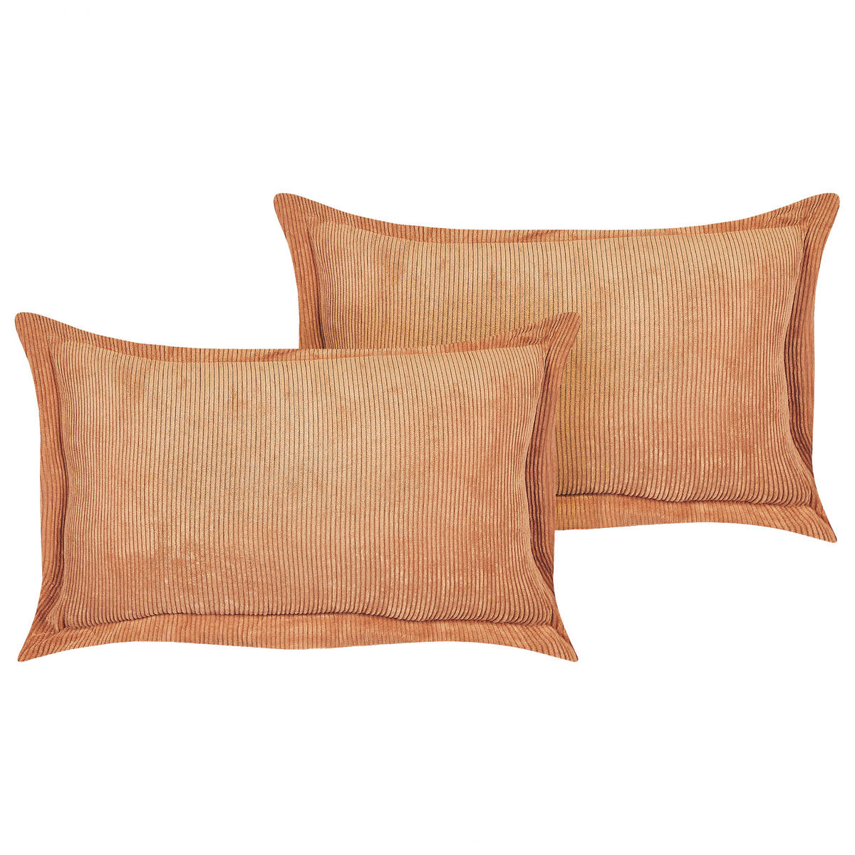 DEKOKISSEN CORD 2er-Set Orange 47/27 cm Zinnia - Orange, Textil (47/27cm) - Beliani