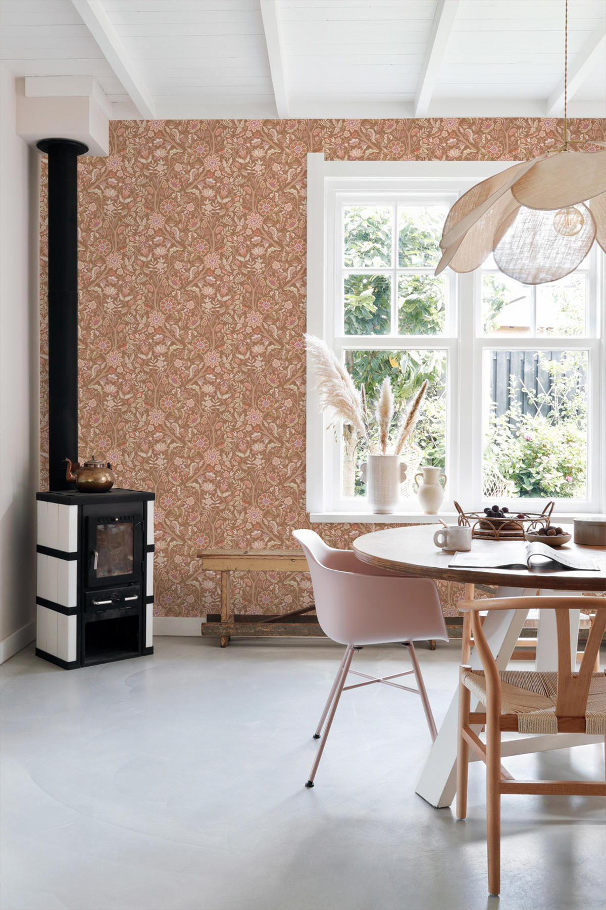 TAPETE Blumenmuster 50 x 900 cm - Pink, Papier (50/900cm) - ESTAhome