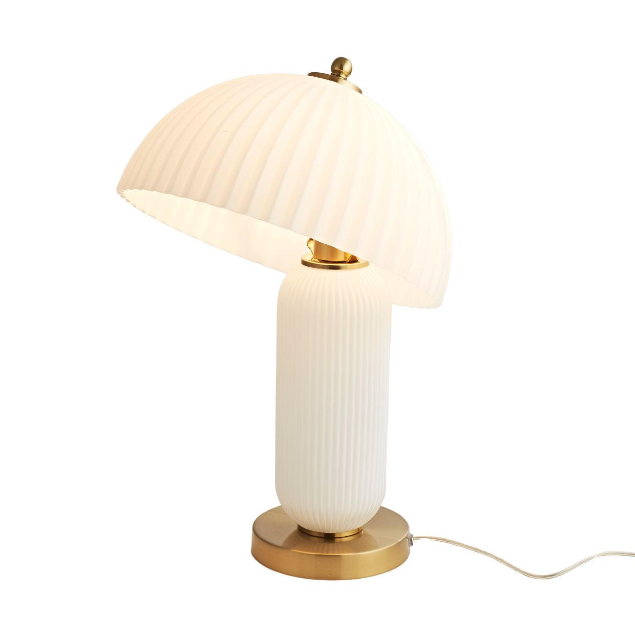 TISCHLEUCHTE Adaline, Messing und Weiß, 48cm - Messingfarben, Glas (48/30/48cm) - KOSILUM