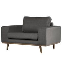 SESSEL - Eichefarben/Dunkelgrau, Textil (122/81/88cm) - home24