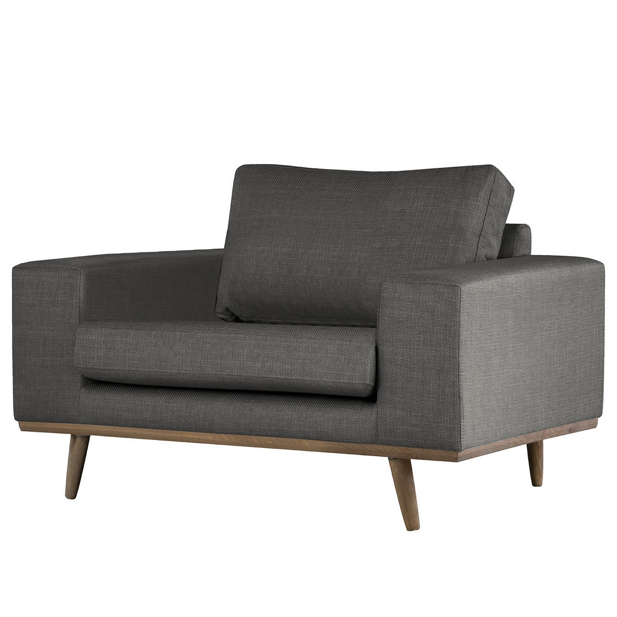 SESSEL - Eichefarben/Dunkelgrau, Textil (122/81/88cm) - home24