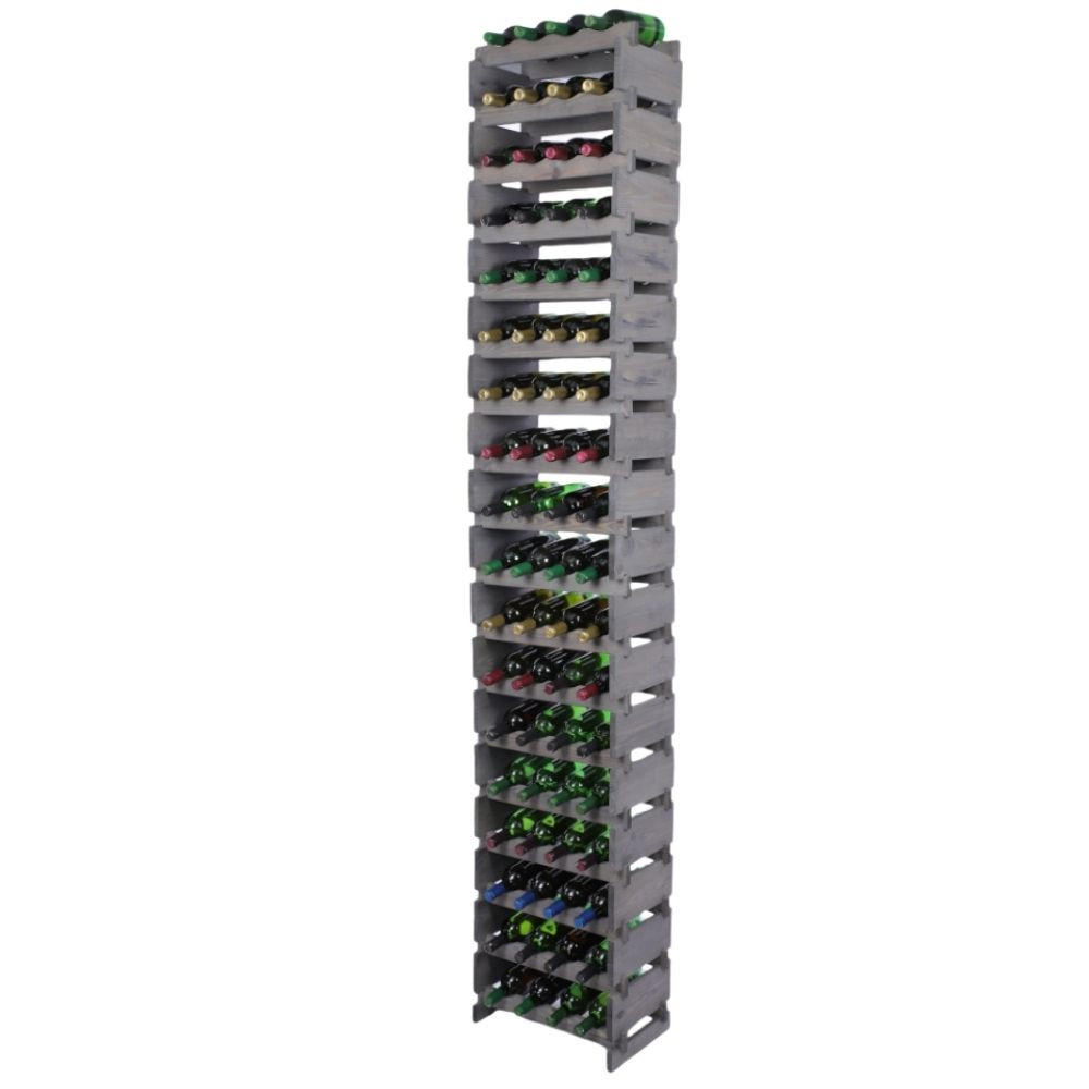WEINREGAL VINOTECA FLEX PRO HxBxT 247x46x28cm 72 Flaschen auf 18 Ebenen Grau - Grau, Holz (46/247/28cm) - PROREGAL