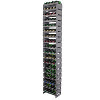 WEINREGAL VINOTECA FLEX PRO HxBxT 247x46x28cm 72 Flaschen auf 18 Ebenen Grau - Grau, Holz (46/247/28cm) - PROREGAL